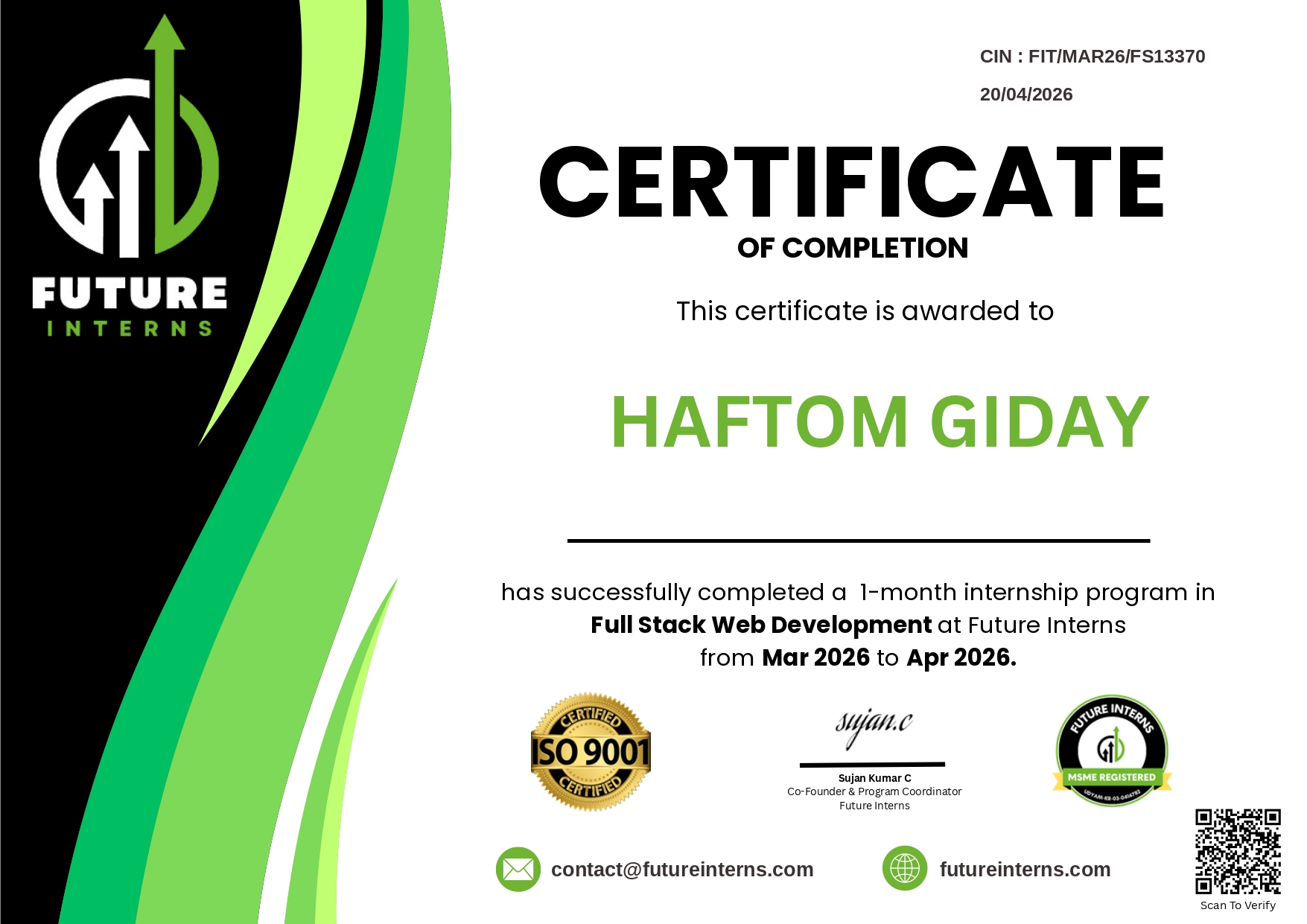 Future Intern Certificate